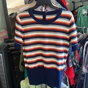 70s style striped shirt
